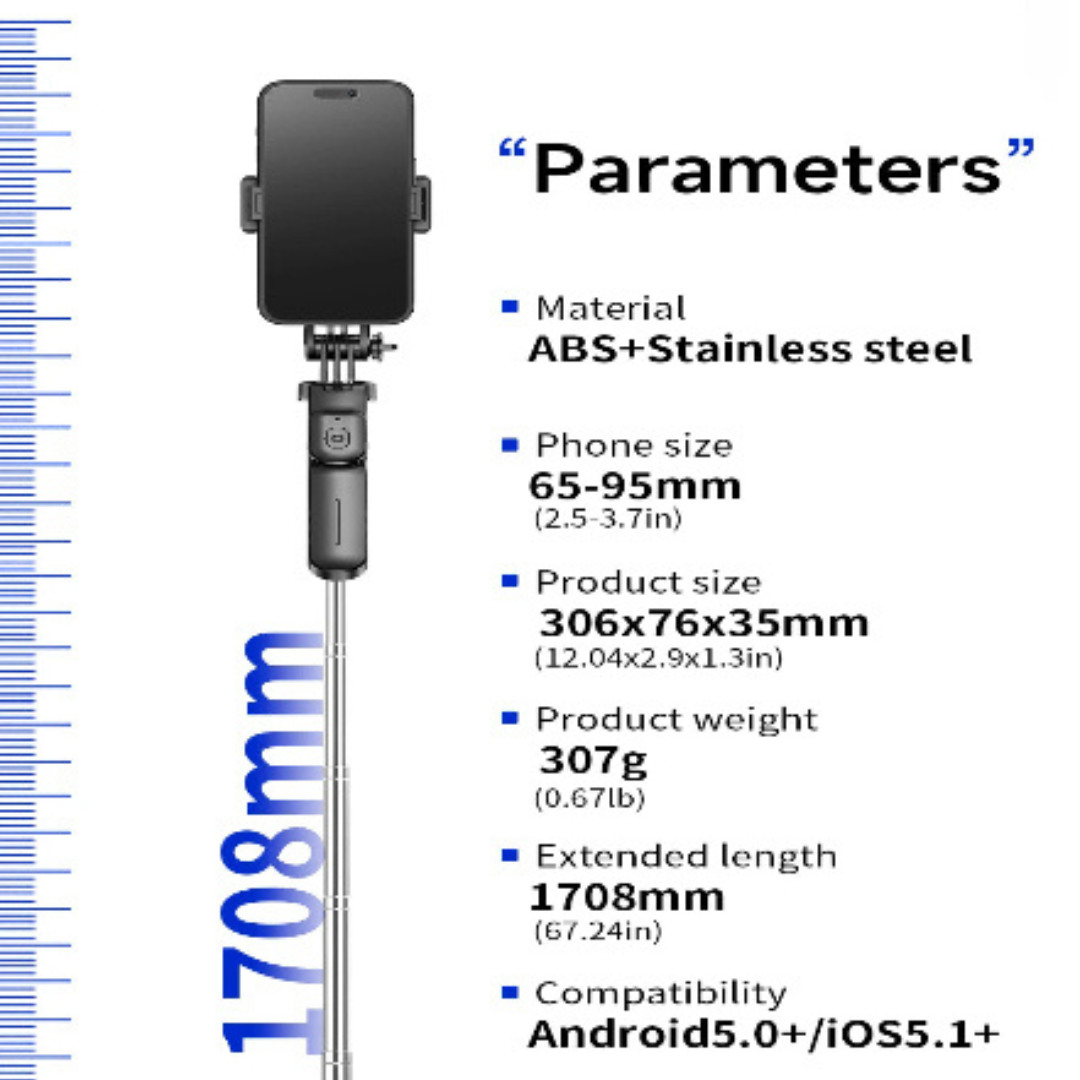 Stable Tripod Extendable Selfie Stick for Mobile Phones