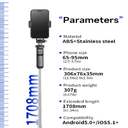Stable Tripod Extendable Selfie Stick for Mobile Phones