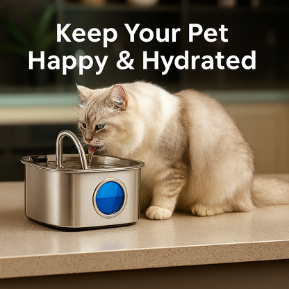 Auto-Cleaning Stainless Steel Pet Water Fountain