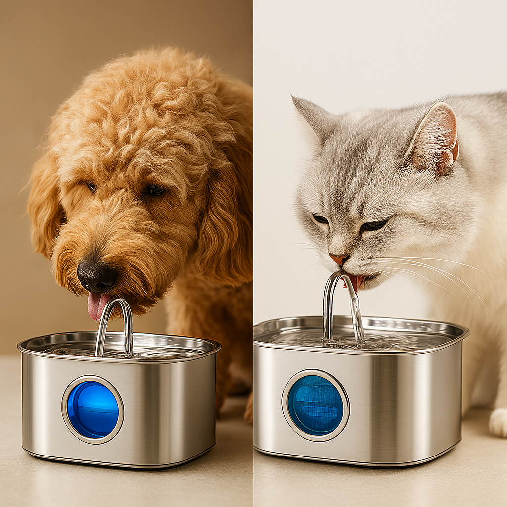 Auto-Cleaning Stainless Steel Pet Water Fountain