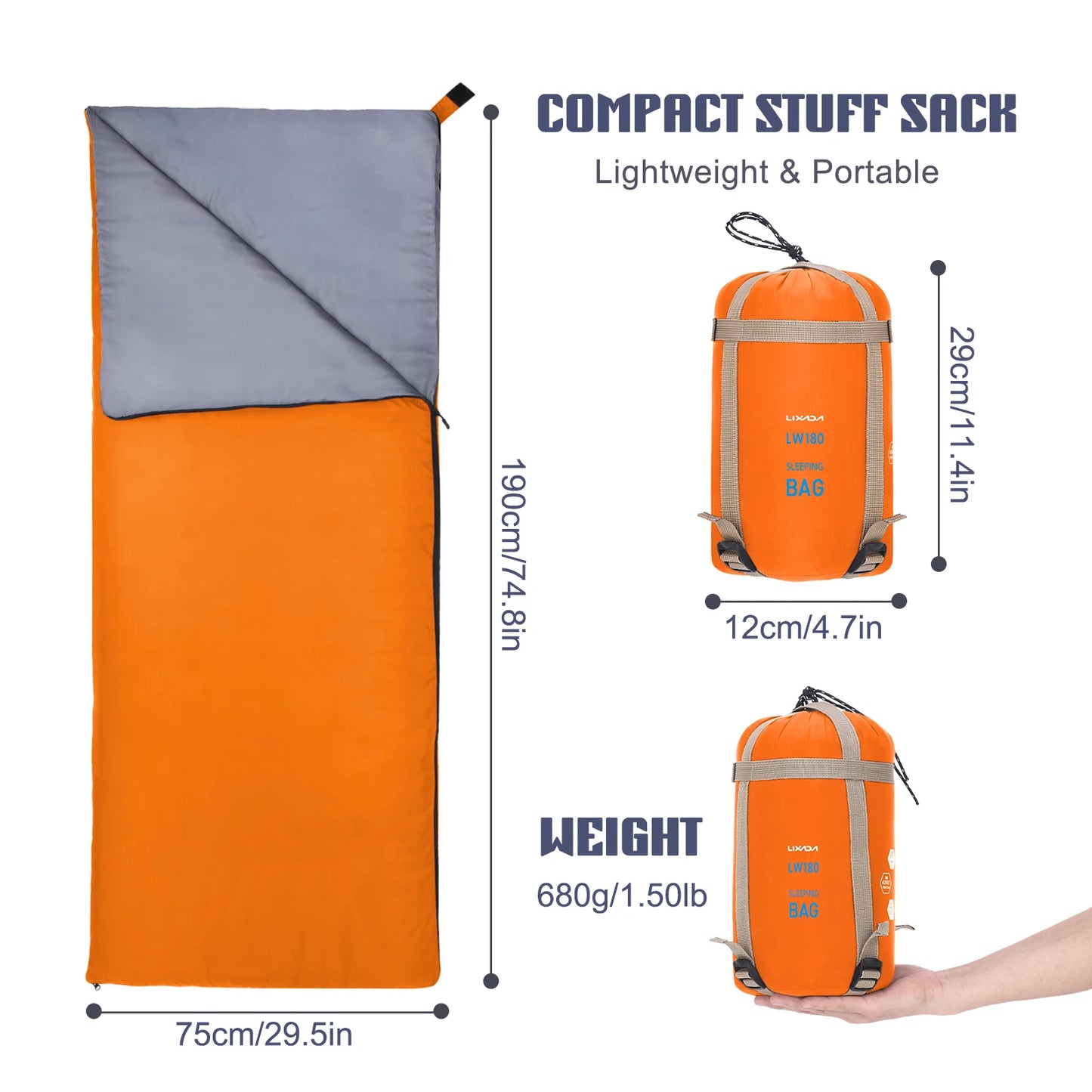 Envelope Adult Spring/Summer Weight Sleeping Bag