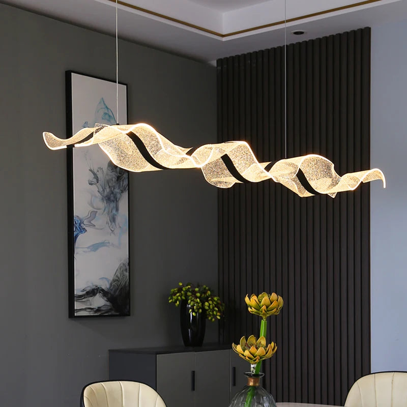Modern Wave Chandelier Feature Pendant Light