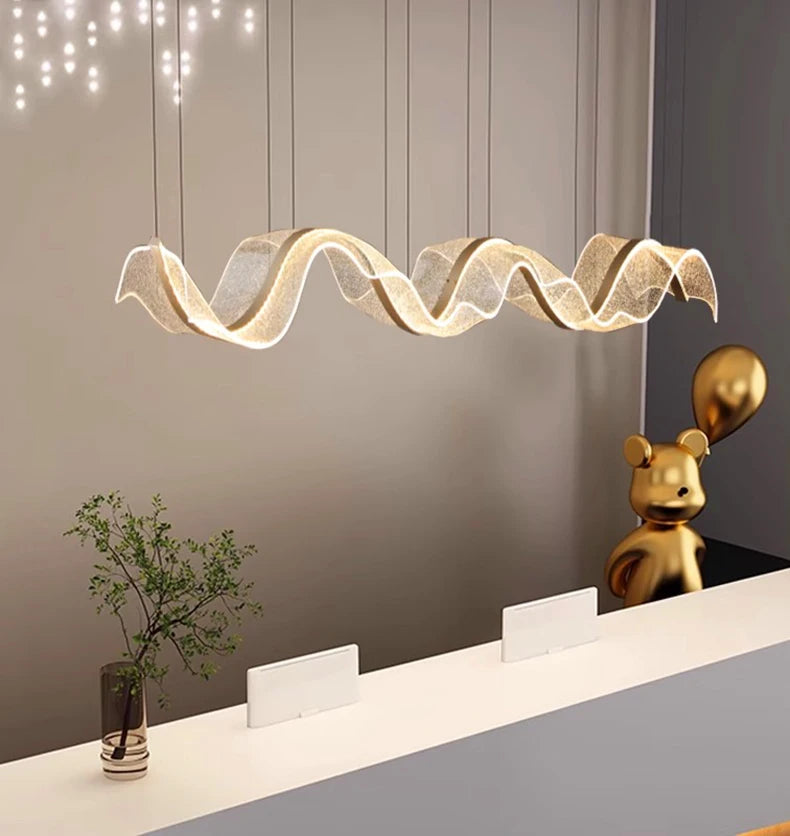 Modern Wave Chandelier Feature Pendant Light