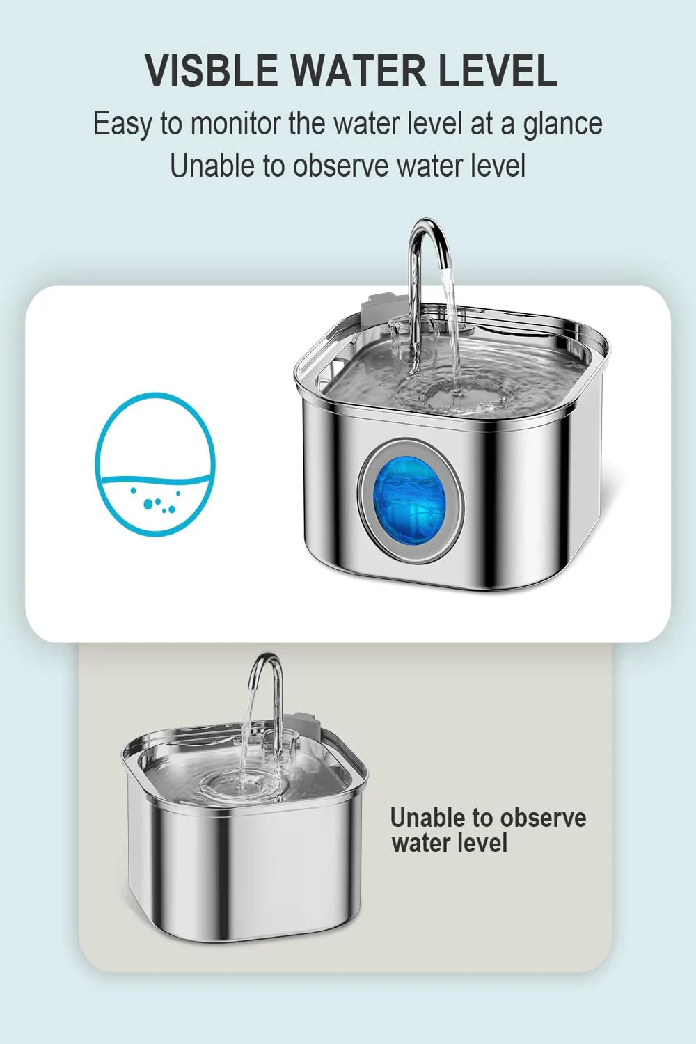 Stainless Steel  Automatic Pet Water Feeder