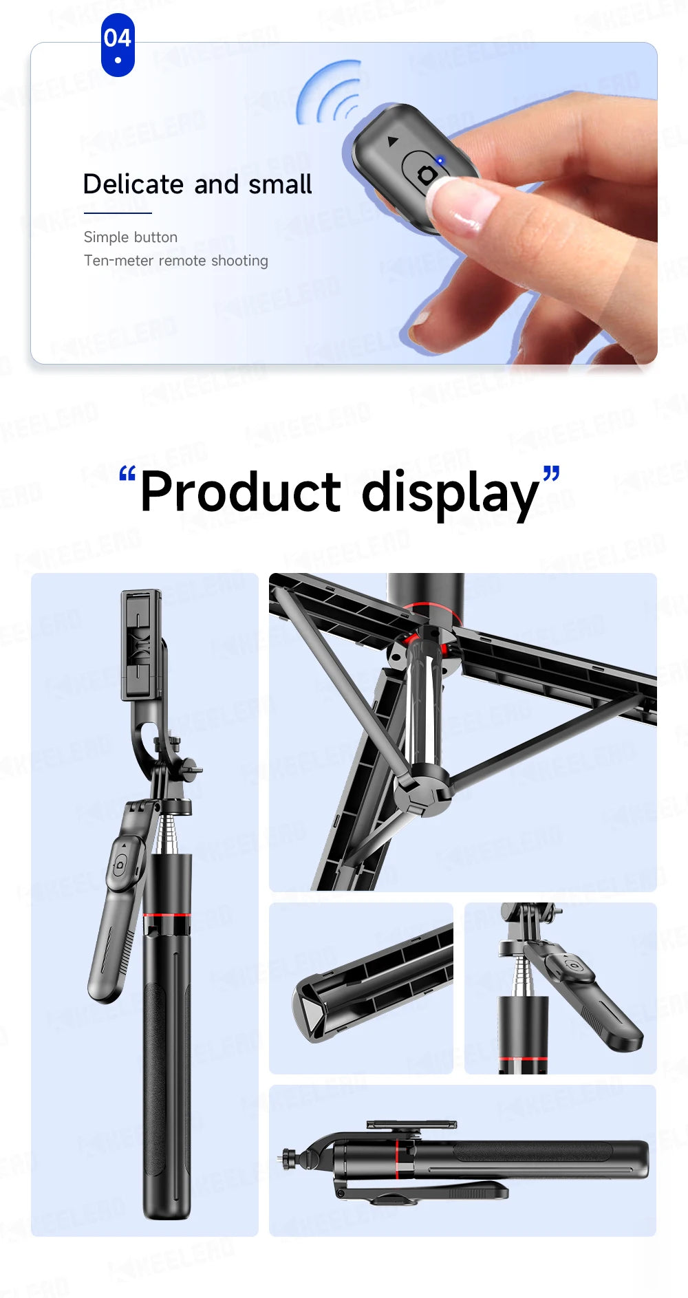 Stable Tripod Extendable Selfie Stick for Mobile Phones