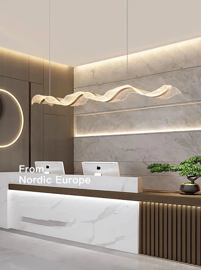 Modern Wave Chandelier Feature Pendant Light