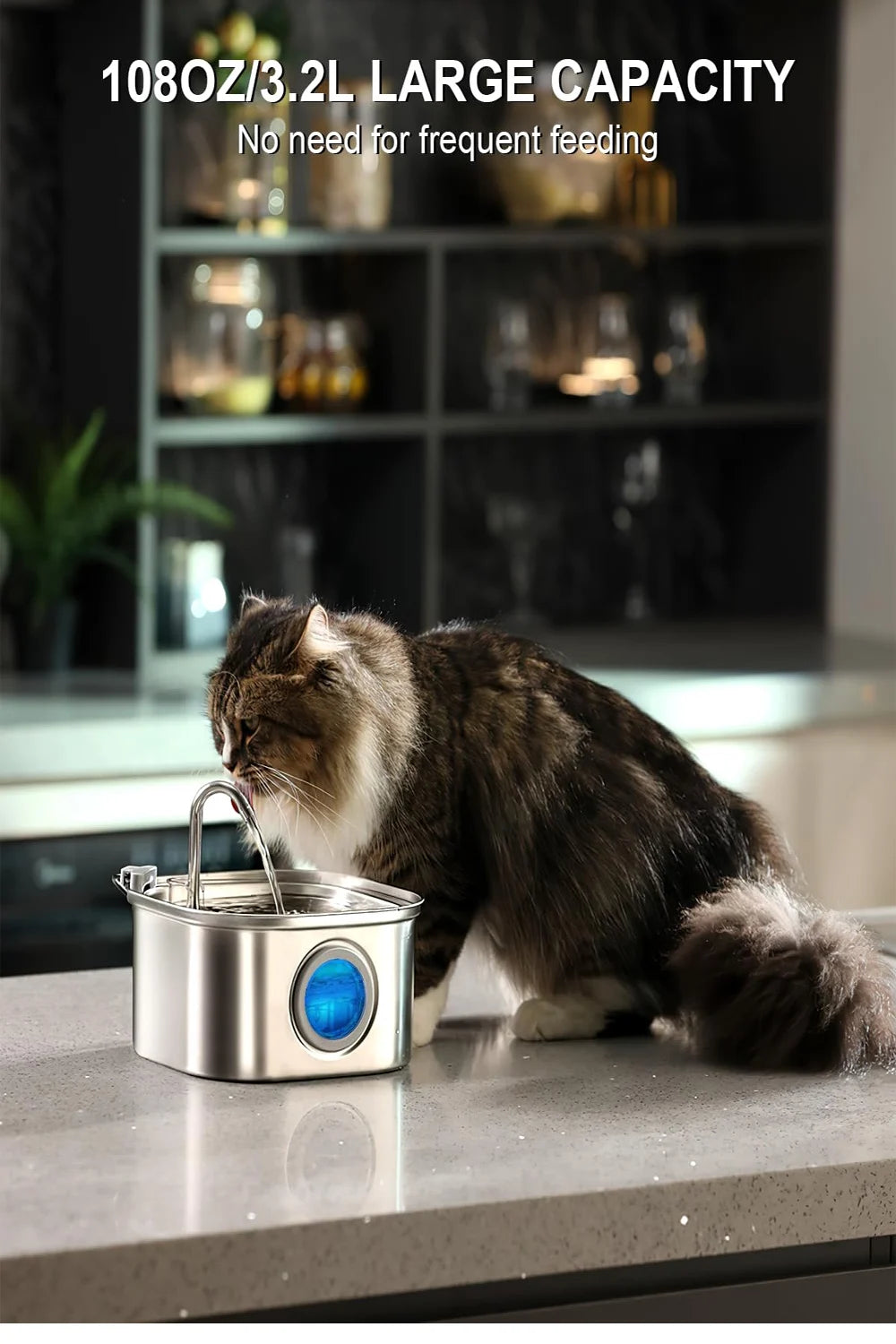 Stainless Steel  Automatic Pet Water Feeder
