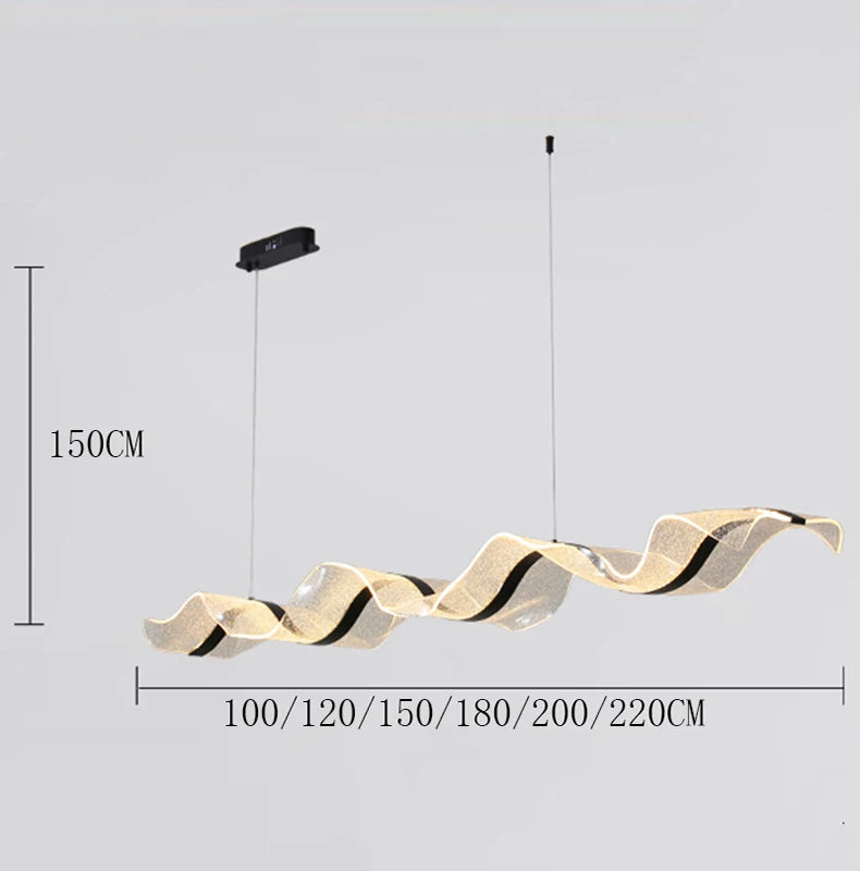 Modern Wave Chandelier Feature Pendant Light