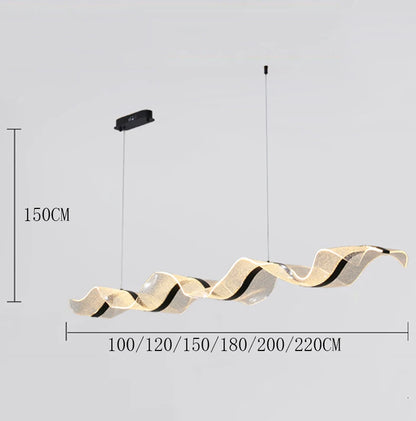 Modern Wave Chandelier Feature Pendant Light