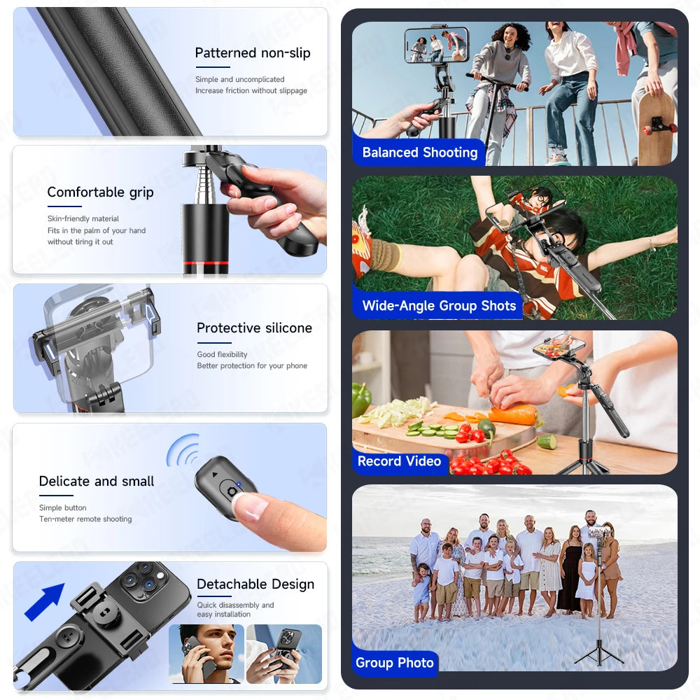 Stable Tripod Extendable Selfie Stick for Mobile Phones