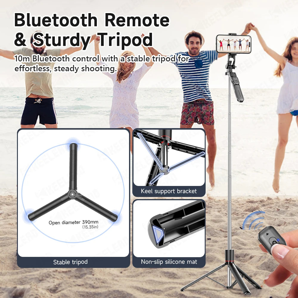 Stable Tripod Extendable Selfie Stick for Mobile Phones