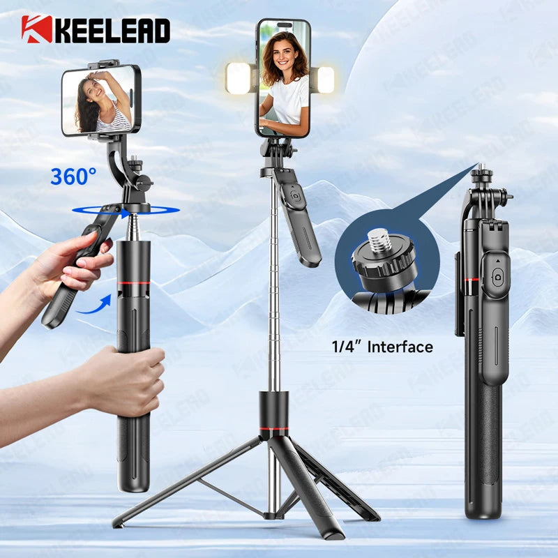 Stable Tripod Extendable Selfie Stick for Mobile Phones