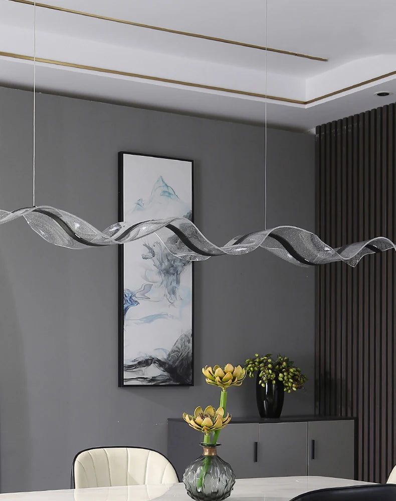 Modern Wave Chandelier Feature Pendant Light