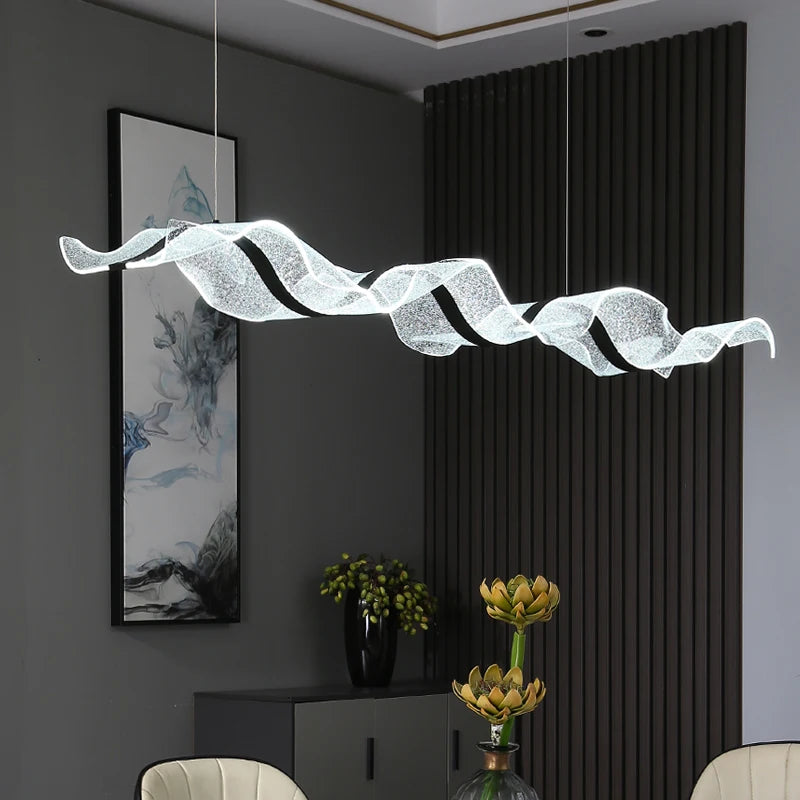Modern Wave Chandelier Feature Pendant Light