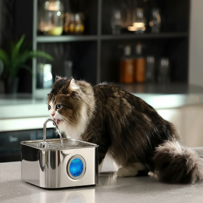 Auto-Cleaning Stainless Steel  Pet Water Fountain