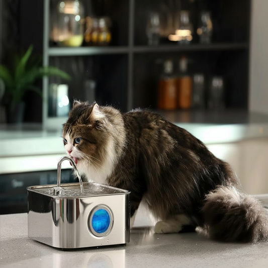 Auto-Cleaning Stainless Steel  Pet Water Fountain